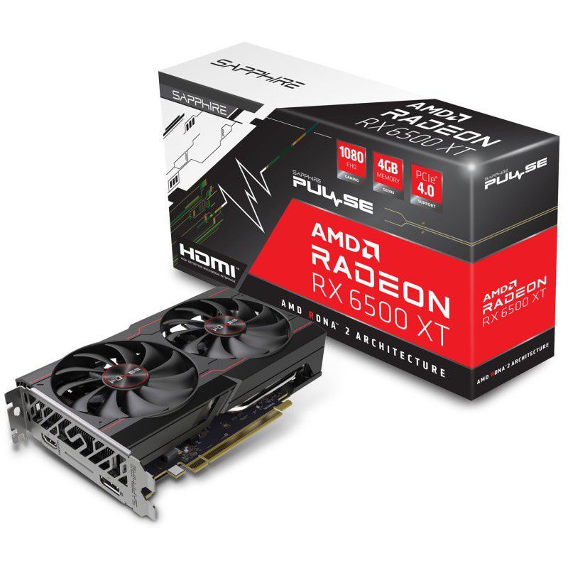 VGA Sapphire Pulse AMD Radeon RX6500 XT 4GB PCIe 4.0 OVERCLOCK