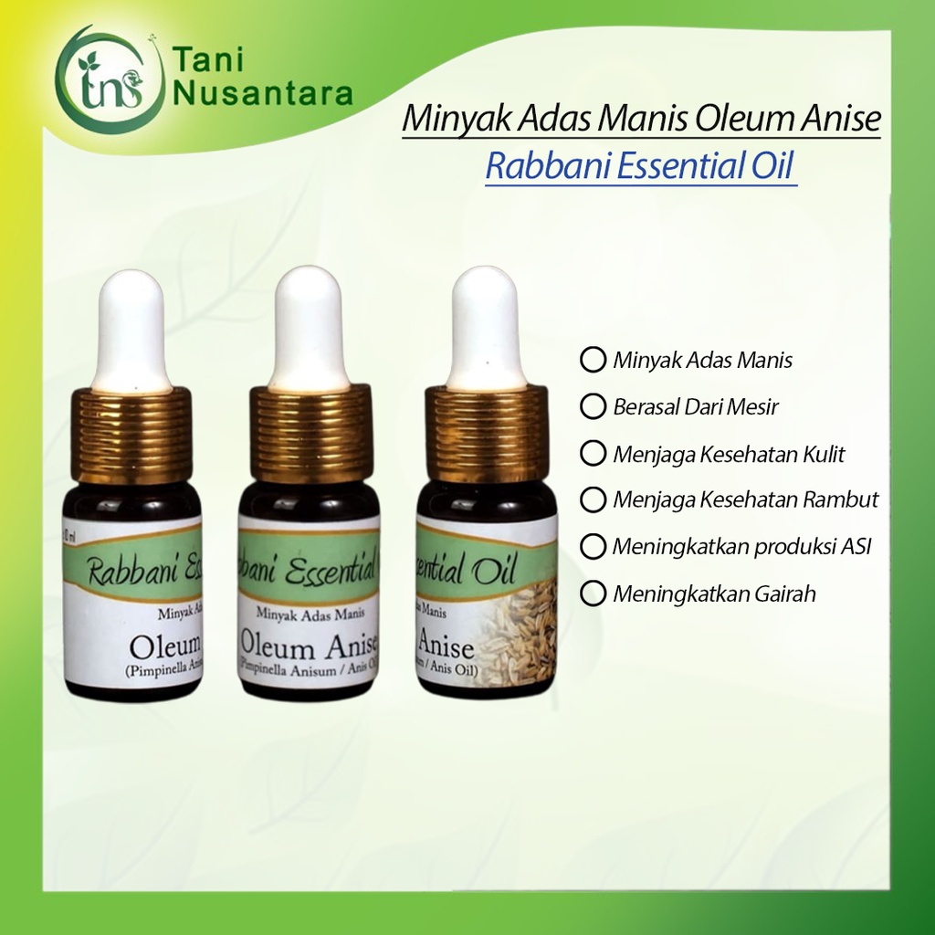 Minyak Adas Manis Oleum Anise Rabbani Essential Oil - Food Grade Bukan Parfum