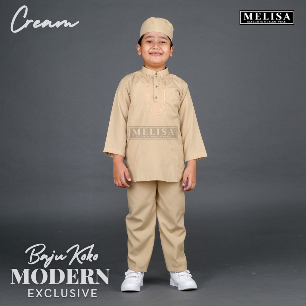 baju koko anak setelan pakistan anak bahan poli katun warna putih bersih size 4 5 6 7 8 9