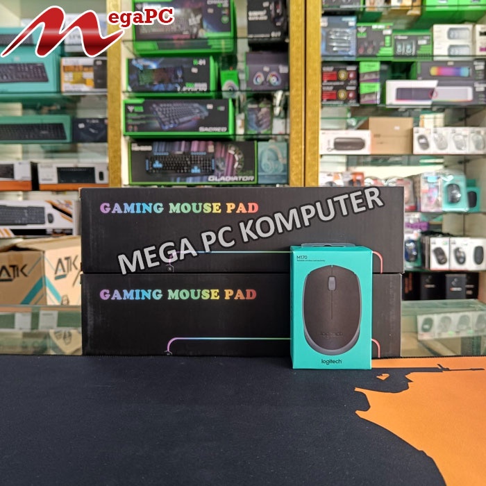 Paket Mouse M-170 Logitech &amp; Mouse Pad Gaming Large MegaPC