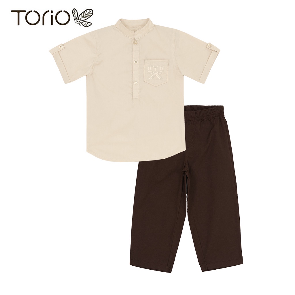 TORIO Koko Muslim Beige Set - Baju Muslim Anak Laki-laki - Baju Koko