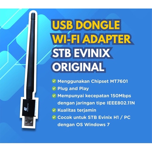 Dongle Wifi Evinix Original Standar Kominfo Chipset MT 7601 &amp; RT 5370