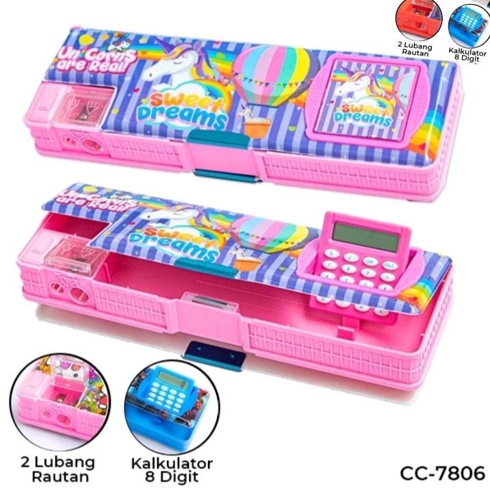 

Tempat Pensil Magnet Karakter + Kalkulator / Kotak Pensil CC-7806