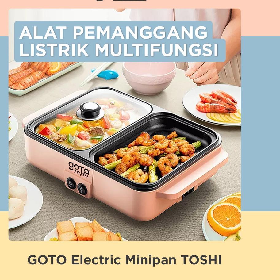 ☈ Goto Toshi Minipan Electric Hotpot Alat Panggangan Grill Pan BBQ 2in1 ✬