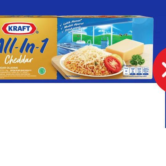 

✿ Keju Kraft Cheddar All-in-1 2kg - Kraft Cheese ✵