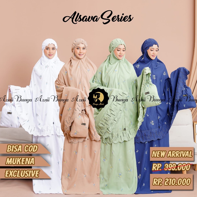 Alsava Series - Mukena Katun Mikro Premium Jumbo Murah Motif Bordir Bunga