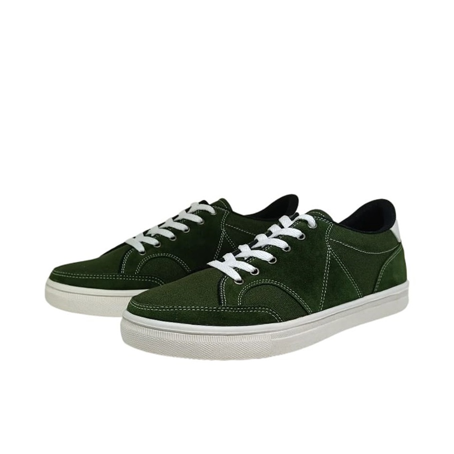 ALFIAN X ZAGIB SNEAKERS | Sepatu Pria Green Army Big Size Kets Tali Skate Daily Cowok Ukuran Besar Jumbo 39-44