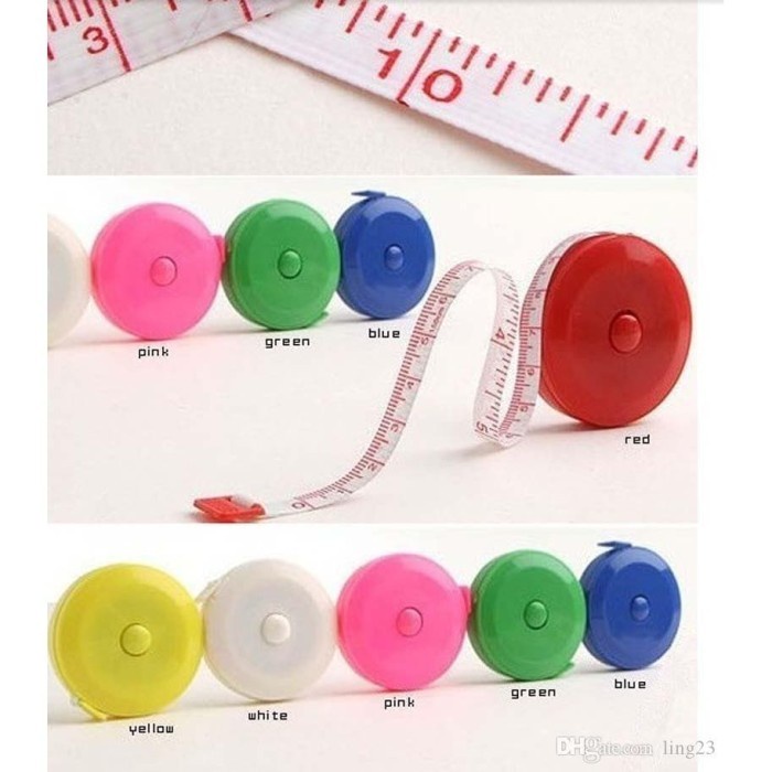 Meteran Gulung Putar 150cm Meteran Mini Pengukur Lingkar Badan dan Barang