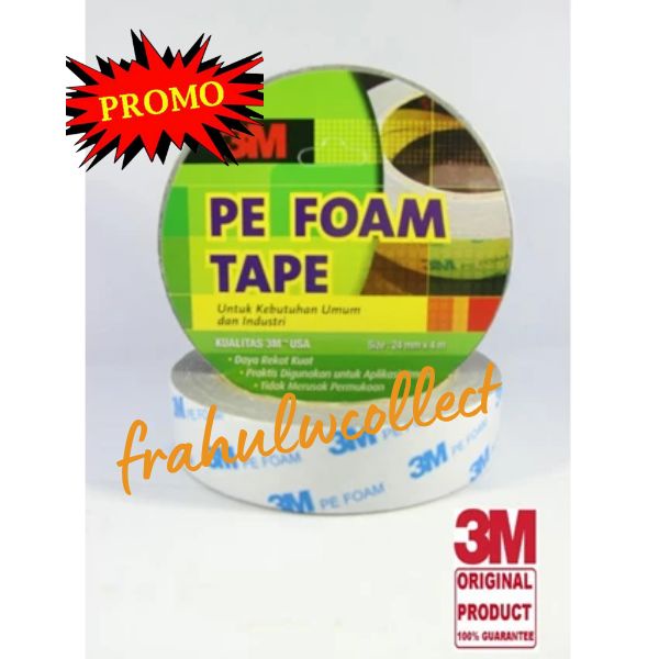 

ㄟ( ▔, ▔ )ㄏ DOUBLE TAPE BUSA 3M PE FOAM TAPE 24mm × 4m ORIGINAL / 3M Double Tape PE Foam ORIGINAL ASLI USA