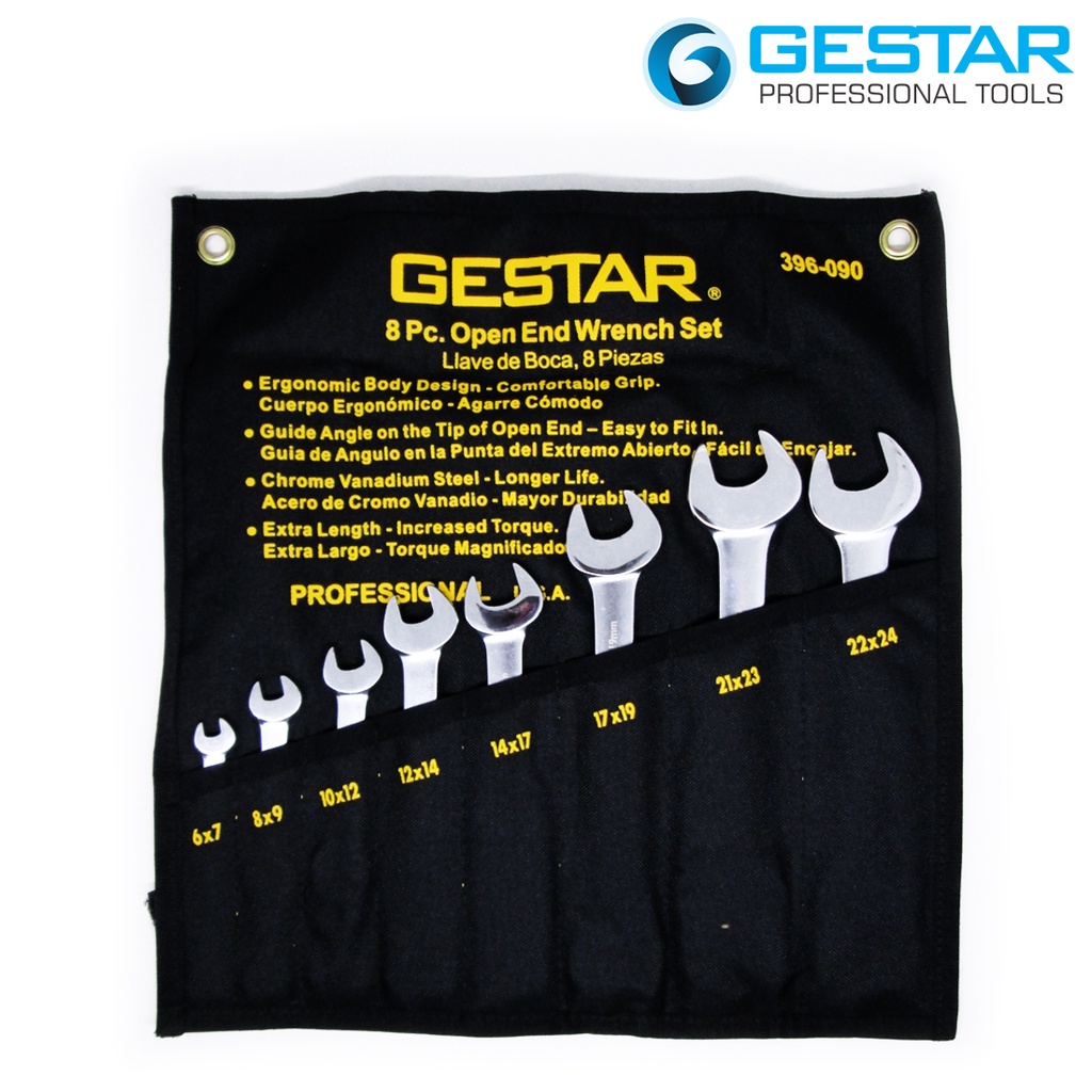GESTAR/CROSSMAN-Tool Set 8 Pc Open End Wrench Set  6x7mm - 22x24mm 396-090