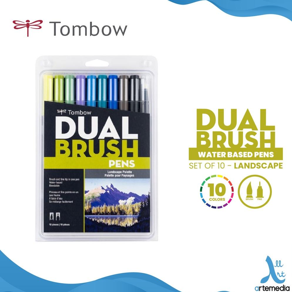 

Tombow Dual Brush Pen Landscape Set 10 Art Marker Spidol Warna