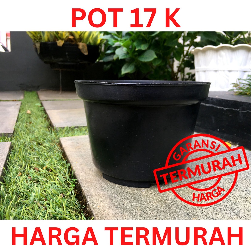 Pot bunga Murah / Pot tanaman / Pot plastik hitam uk 17 kecil