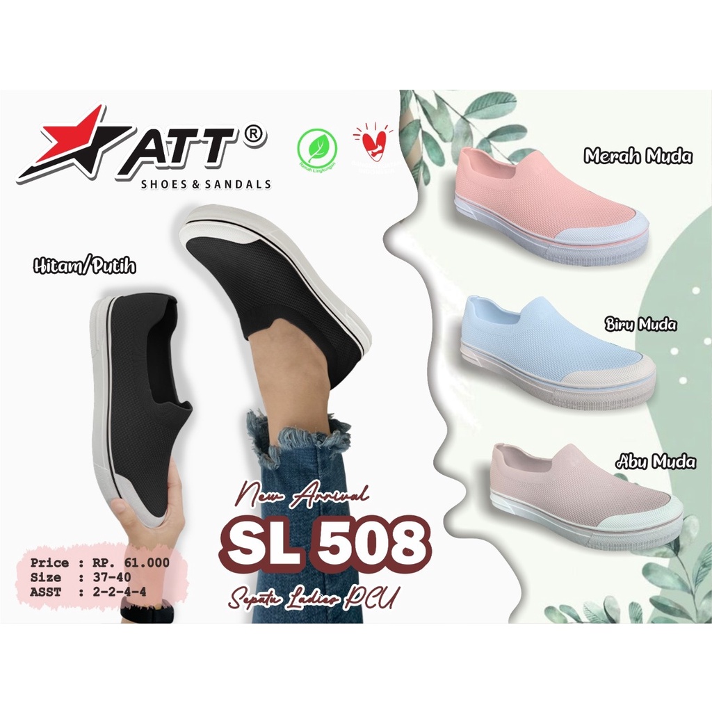 Sepatu Slop Wanita Bahan Karet SlipOn Att SL508