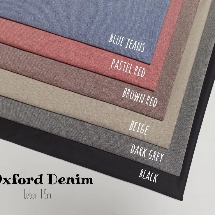 Ready Stok KAIN KATUN DENIM OXFORD/ CHAMBRAY (harga 0,5meter)