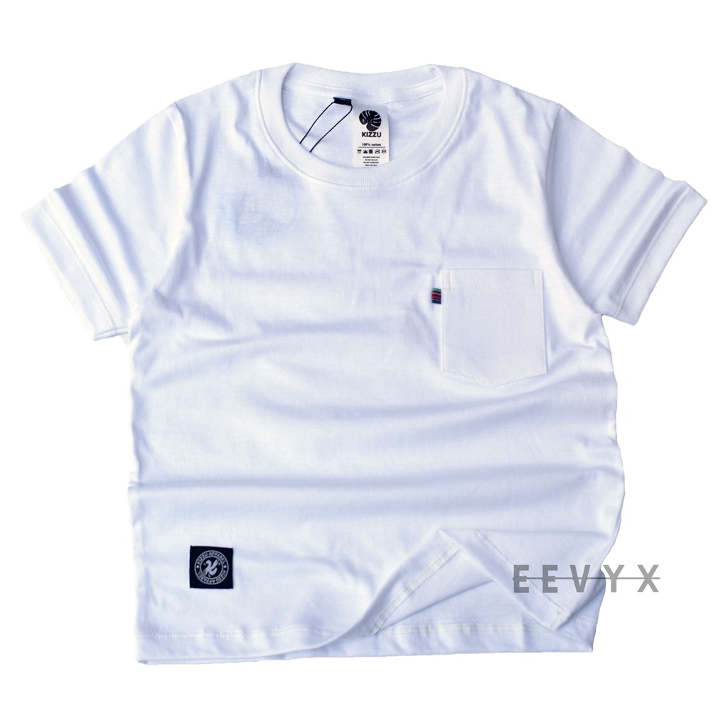 Kizzu Kaos Polos Distro Anak Laki Laki Umur 1-12 Tahun - Navy, Black, Cream, White, Maroon - Eevyx Store