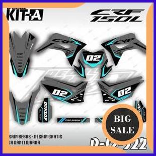 Decal CRF 150 L MOTIF SUPERMOTO HITAM ABU2 LIS BIRU D-I2-522 1M4R23 accessories