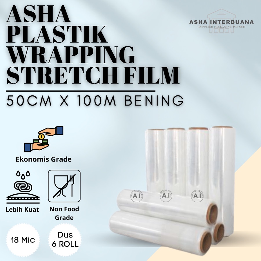 Jual PLASTIK WRAP STRETCH FILM PLASTIC WRAPPING WRAPING BARANG 50CM X