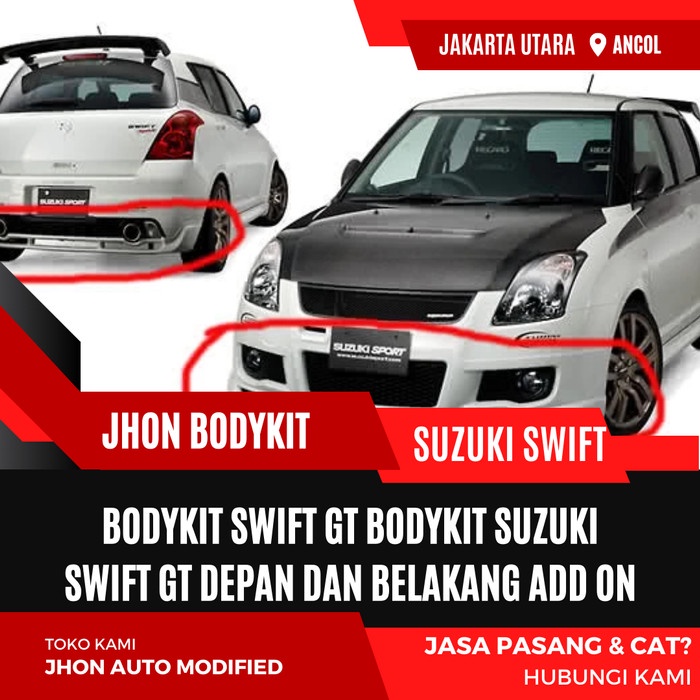 BODYKIT SWIFT GT BODYKIT SUZUKI SWIFT GT DEPAN DAN BELAKANG ADD ON