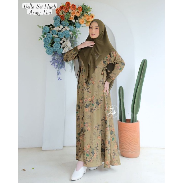 BELLA SET HIJAB GAMIS SET ARMANI SILK TERBARU ORIGINAL BRAND #GamisSyar'iModis