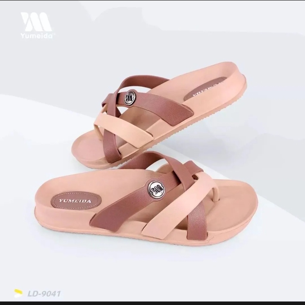 YUMEIDA sandal karet wanita dewasa jepit tali silang model casual