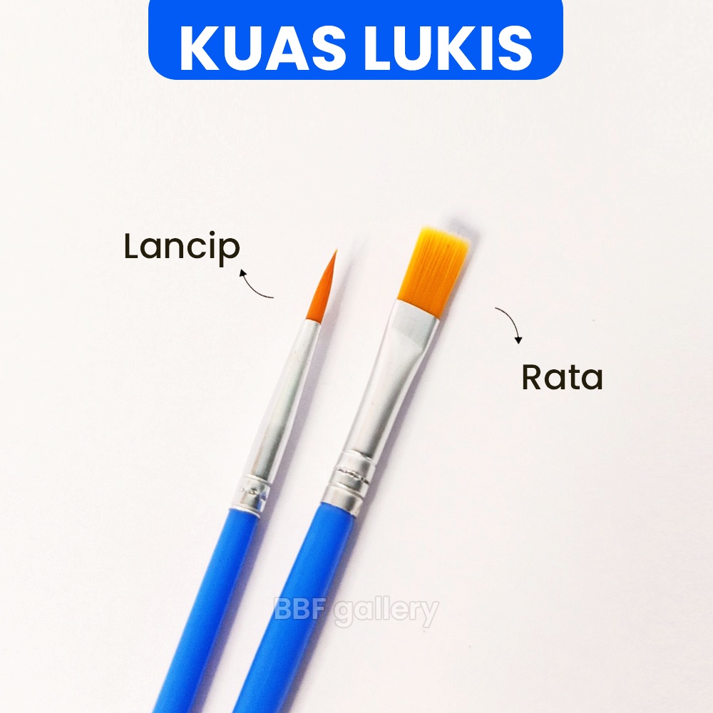 

Kuas Lukis Cat Air Minyak Kanvas Paintbrush Painting Brush Canvas Art Acrylic Akrilik Palet Bahan Bulu Nylon 100% Lembut Awet