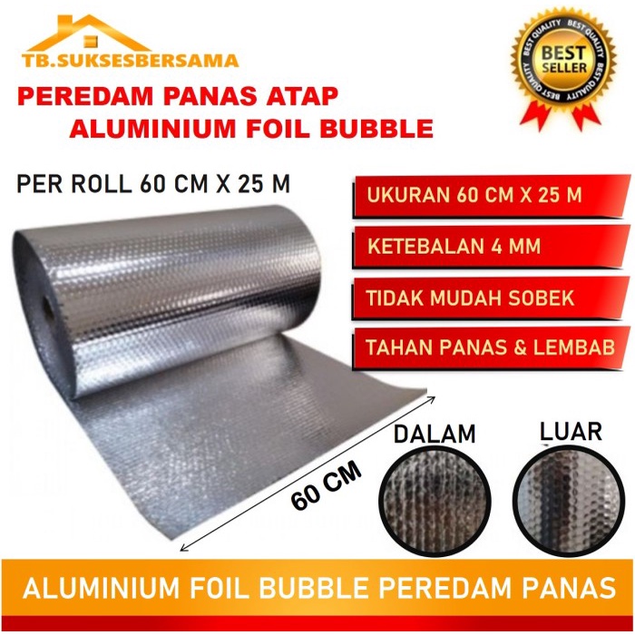 Foilku Aluminium Foil Bubble Alumunium Double Side Buble Insulasi Atap