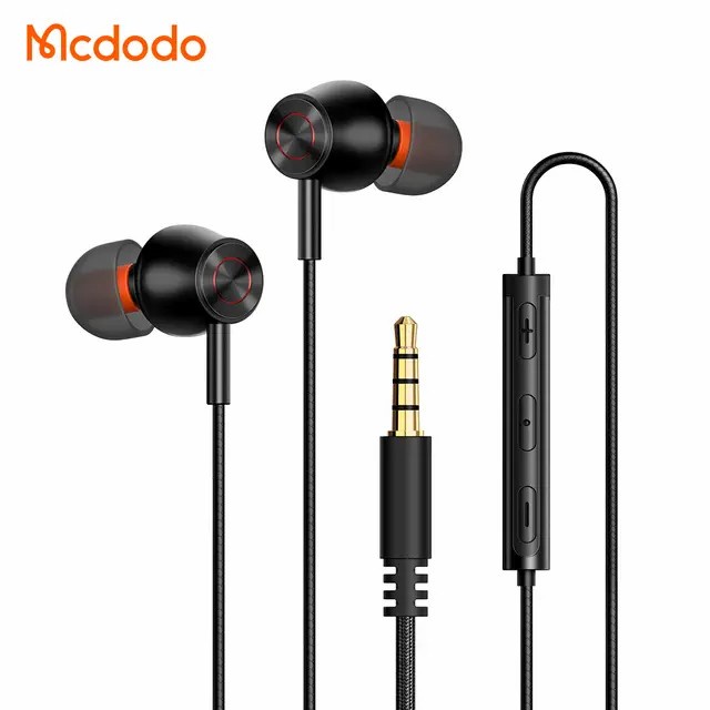 Mcdodo Earphone Jack 3.5mm Stereo Deep Bass Volume Control Nylon