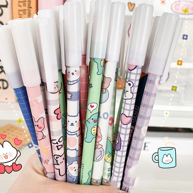 

murah 1 LUSIN PULPEN GEL MOTIF WANITA CANTIK LUCU IMUT / BOLPEN GEL SIMPLE FS belkang