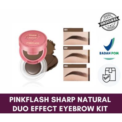 ^ KYRA ^ Pinkflash Sharp Natural Duo Effect Eyebrow 2 in 1 Eyebrow Kit Alis Mata