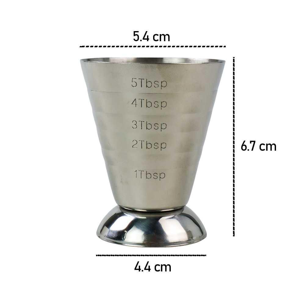 Gelas Ukur Bartender Multilevel Jigger Bar 3 in 1 75ml - 304 - Silver