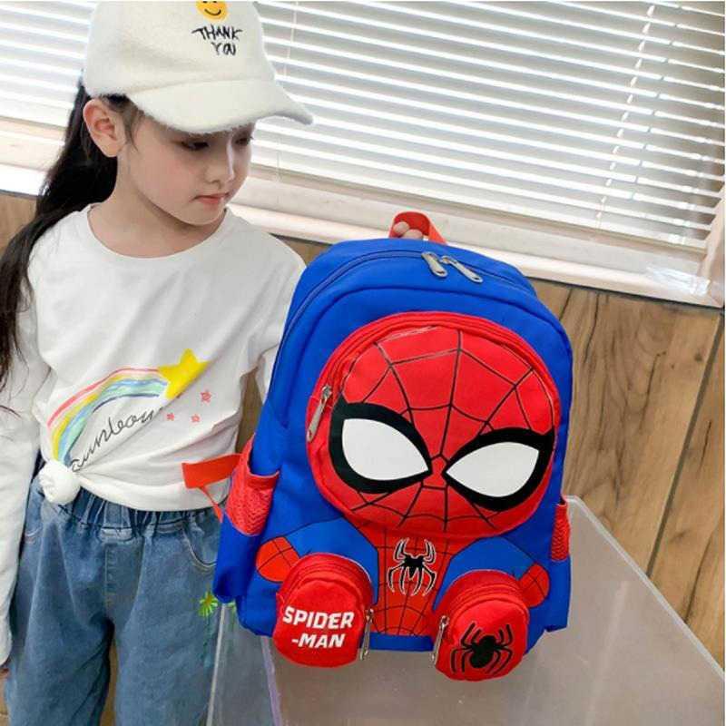 Tas Ransel Anak Sekolah Backpack Karakter Superhero SpiderMan 3D - 6388 - Red/Blue