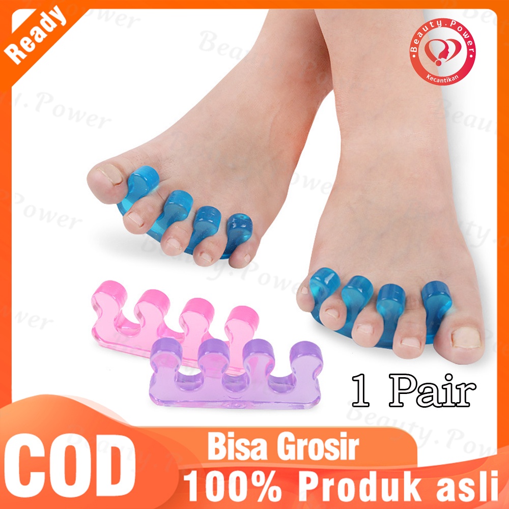 2Pcs Alat Pemisah Jari Kaki Bahan Silikon Untuk Manicure / Pedicure