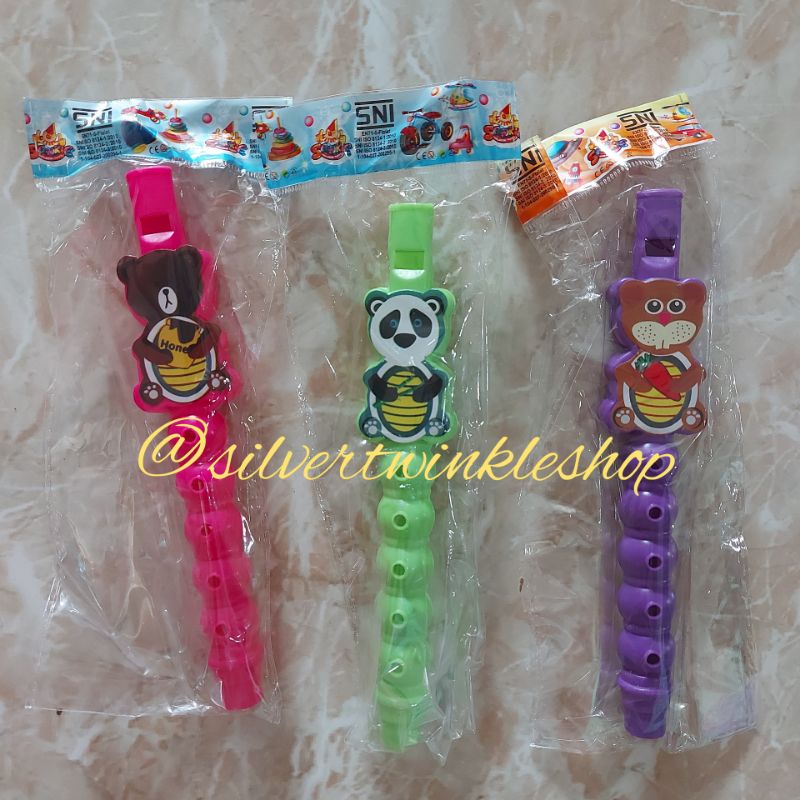 Mainan edukasi anak alat musik tiup seruling panda suling terompet trompet flute music peluit pluit 
