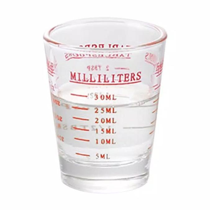 Gelas Kaca 30ml Gelas Ukur Kaca 30ml Gelas One Shot 30ml hen01