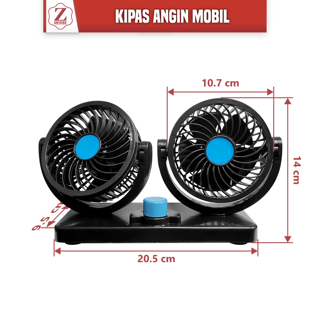 Kipas Angin Mobil Double-Headed Fan Aksesoris Mobil Interior Kipas Angin Mobil Car Cooling Double Fan/Kipas Angin Mobil 24 Volt kipas angin gantung mobil serba guna multi fungsi