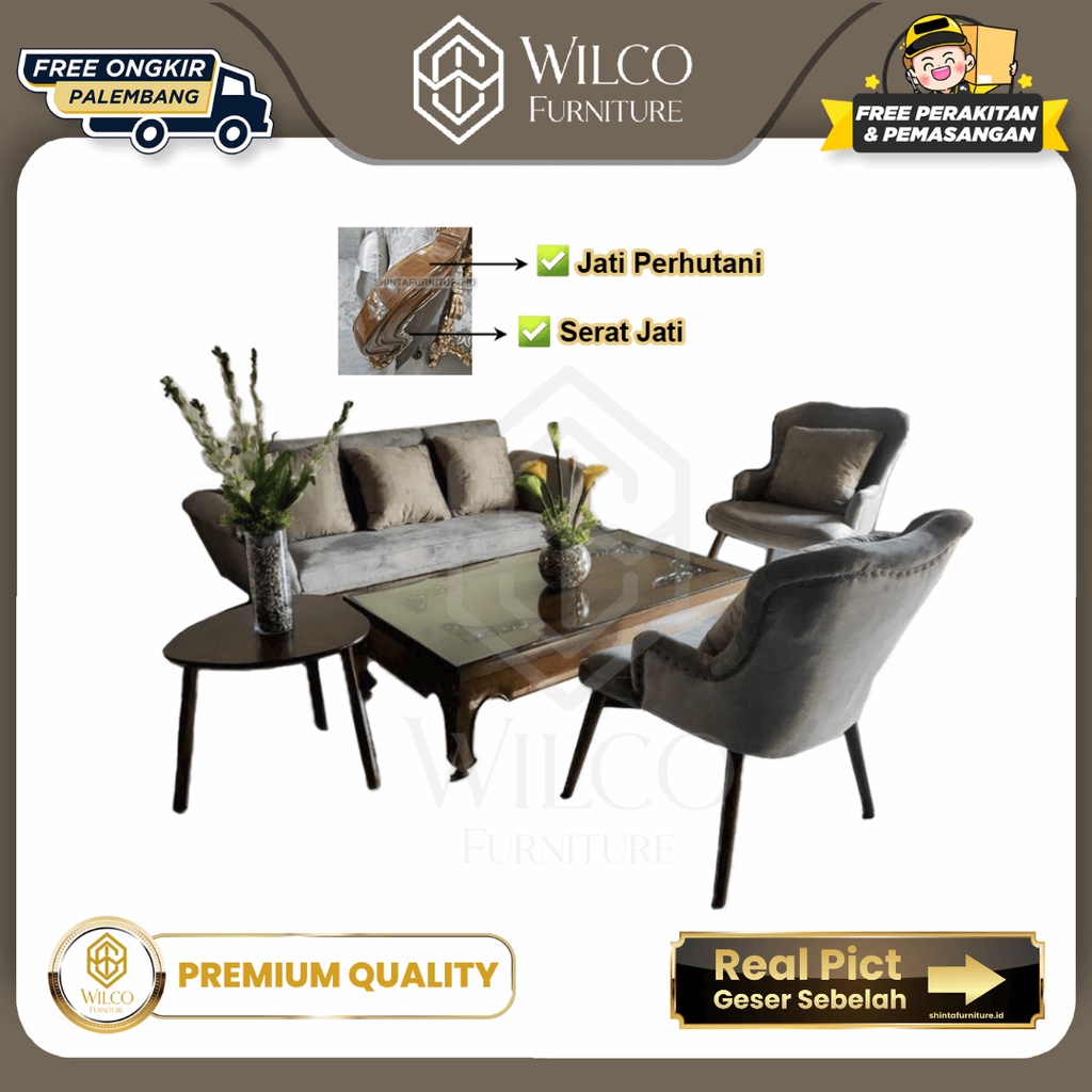 Sofa Jati Minimalis Modern Set 311 Kursi Jati Furniture Palembang