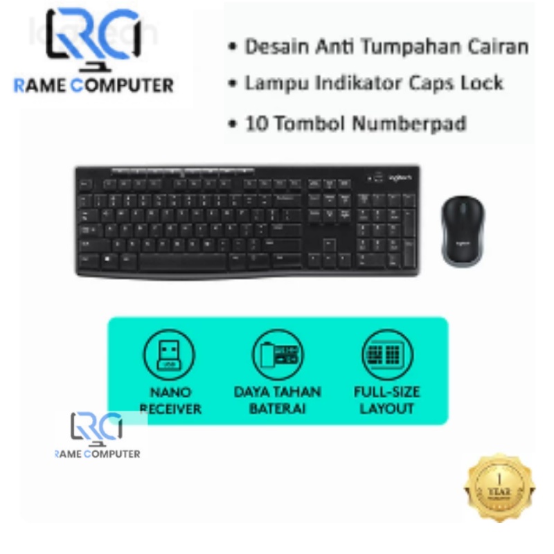 Logitech Keyboard + Mouse Wireless Combo MK270R