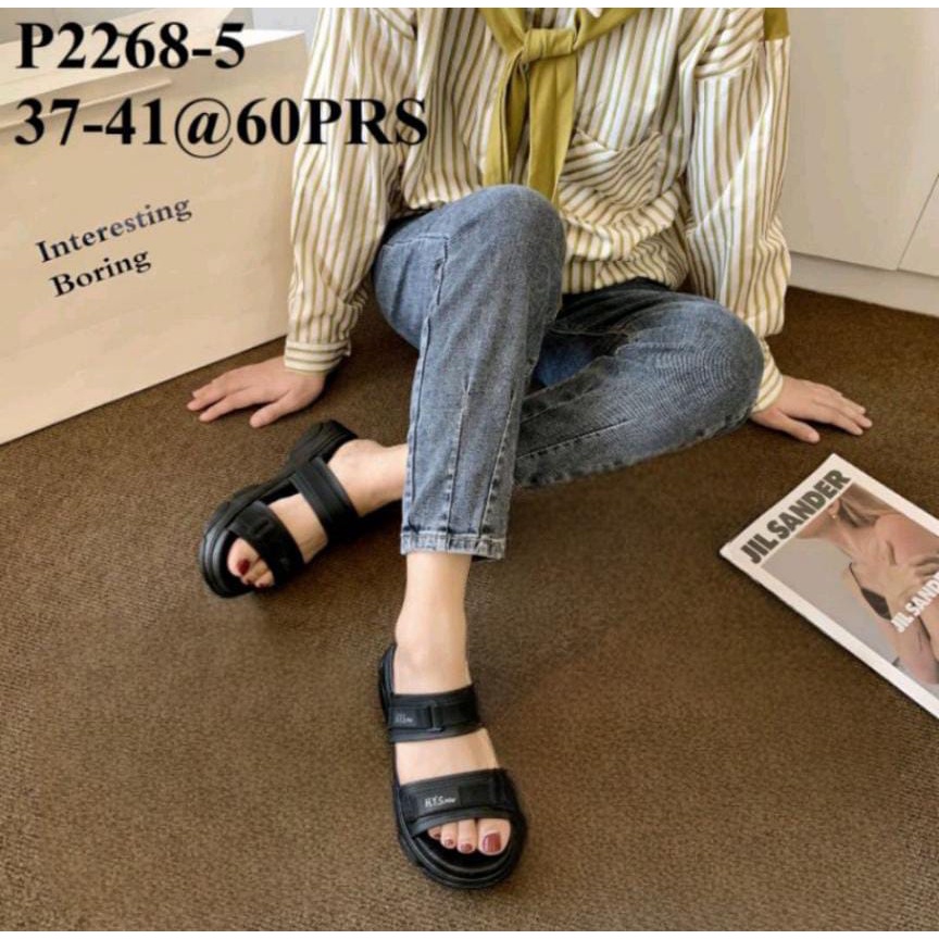 Sandal terbaru sendal wanita Tali 2 Gesper Kekinian 2268-5