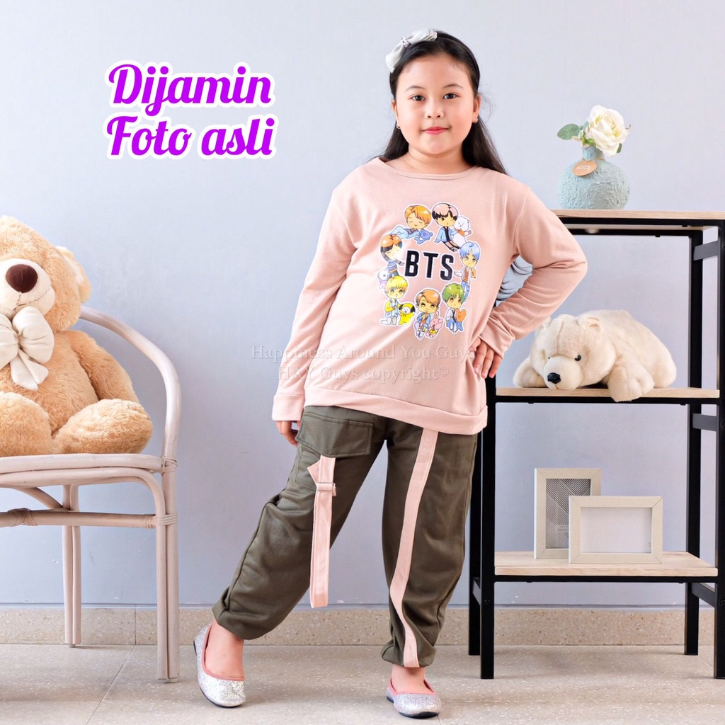 Setelan Celana Anak Perempuan DIJAMIN FOTO ASLI Setelan Olahraga Anak Perempuan SD Setelan Anak Hija