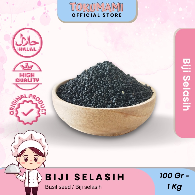 

Tokumami - Biji Selasih Topping Minuman Basil Seed 100 GR - 1 KG