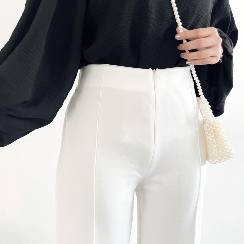 celana kulot wanita highwaist scuba crinkle linen rayon loose pants jumbo lidi wanita panjang premiu