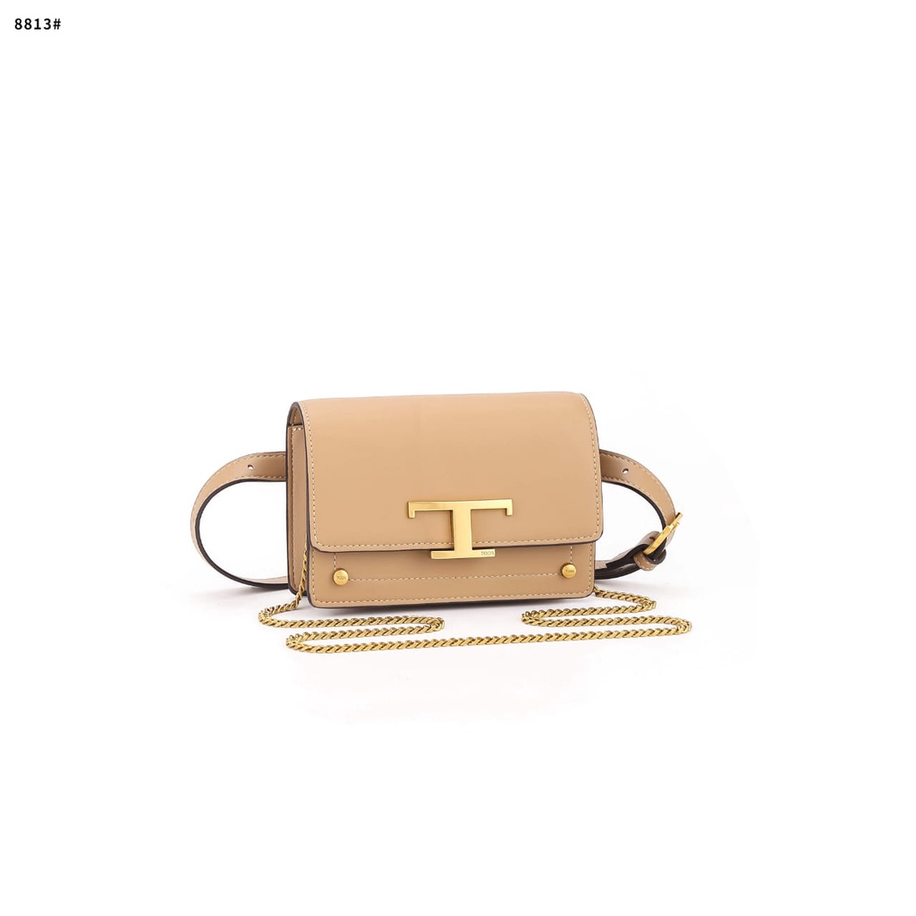 TD Timeless Crossbody  In Leather Mini Bag's Gold Hardware TC8813