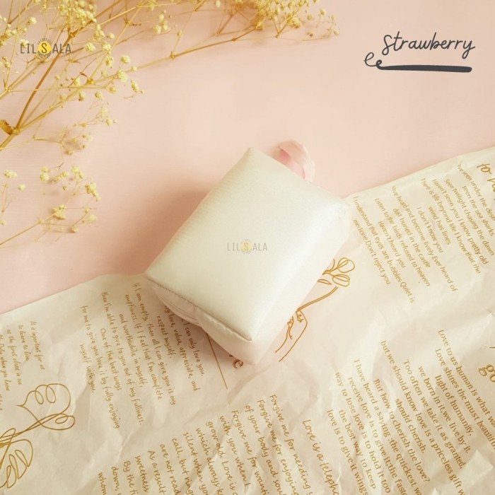 mukena travel muri mini silk - strawbery