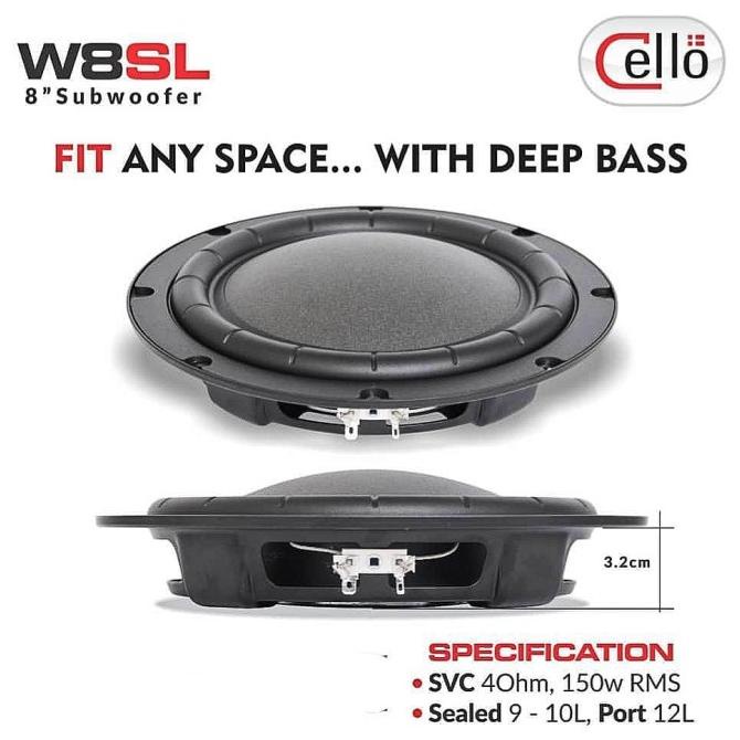 Subwoofer Cello W8Sl Pasive Plus Box Pnp Oem Mitsubishi Xpander
