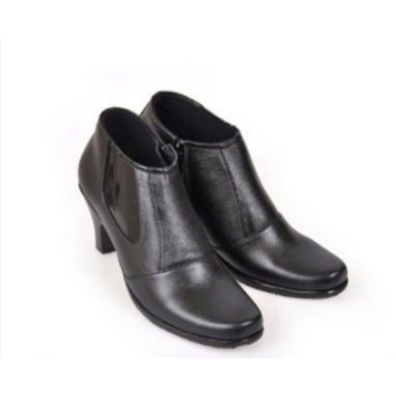 TIEN FASHION BANDUNG - SEPATU BOOTS WANITA KULIT TRENDI JS21