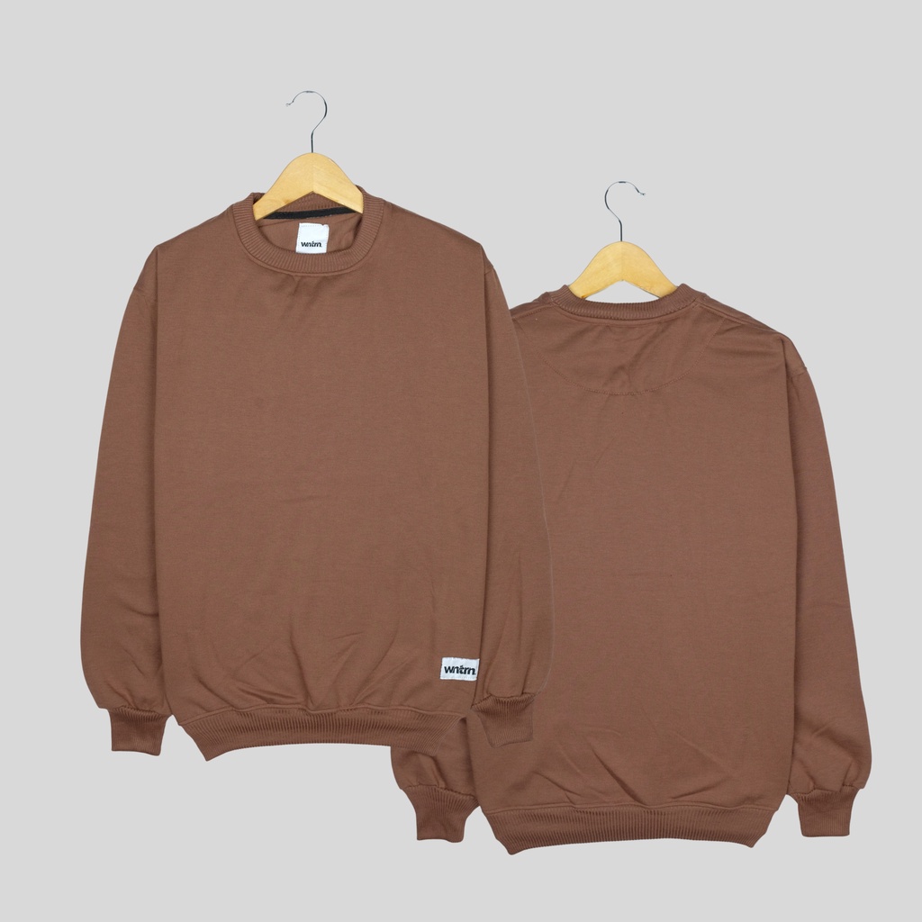 Sweater Polos Cowok Cewek Suiter Sweatshirt Crewneck Oversize Mocca Oblong Distro WNTRN Original Pria Wanita