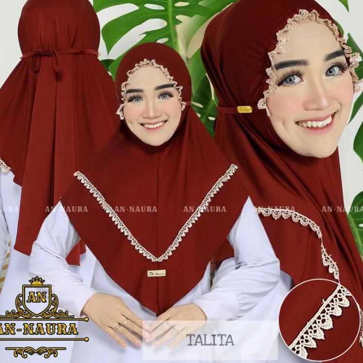 [KODE 1920] Jilbab kerut renda talita terbaru - bergo jersey kerut viral - kerudung jersey renda ker