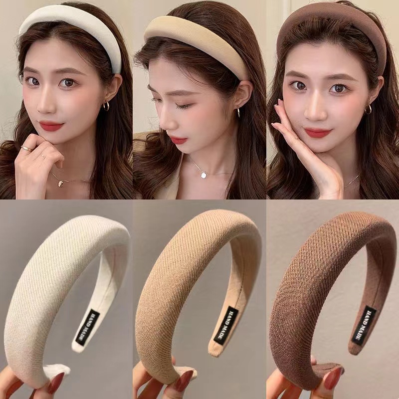 Bando Kain Tebal Headband Cloud Polos -  Bando Tebal Korea Empuk Fashion Import