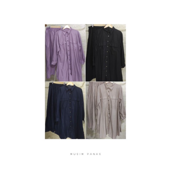 linen setelan tunik ld 145