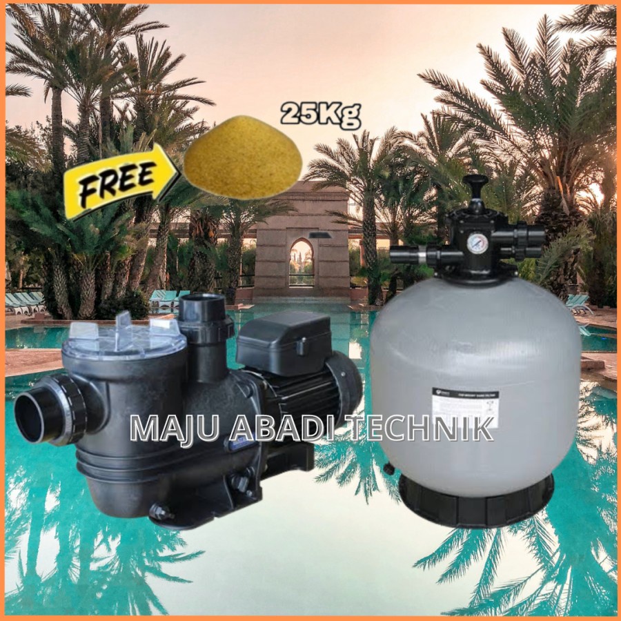 Paket Pompa Air Kolam Renang Waterco 3/4HP Sand Filter Emaux V500